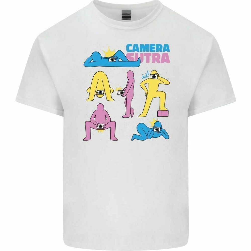 Camera Sutra Men's Funny white T-Shirt Photography Rude